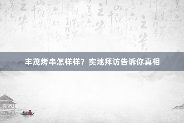 丰茂烤串怎样样?实地拜访告诉你真相